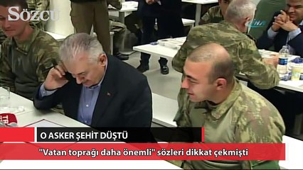 Başbakan ile yemek yiyen o asker şehit oldu