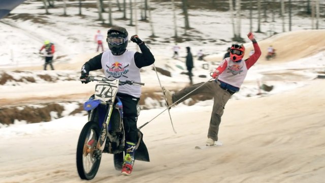 Extreme Ski Racing Behind Motorcycles | Red Bull Twitch N' Ride 2017