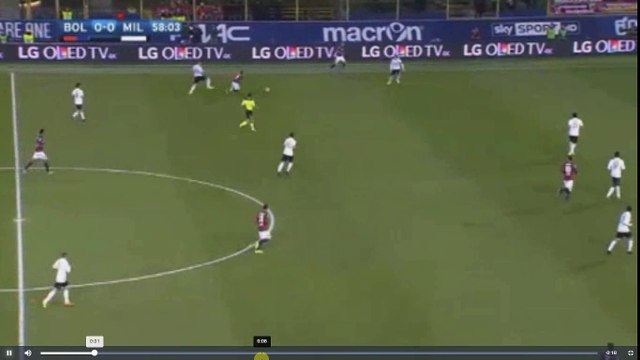 Kucka Red Card - Bologna vs Milan 0-0 08.02.2017 (HD)