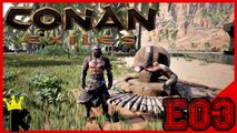 CONAN EXILES - A RODA DA DOR E03 (Gameplay em Portugues PT-BR no PC)