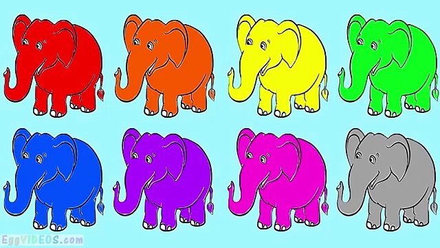Learn Colors with Surprise Egg Elephant Coloring Pages Rainbow Ice Cream Popsicle Duck