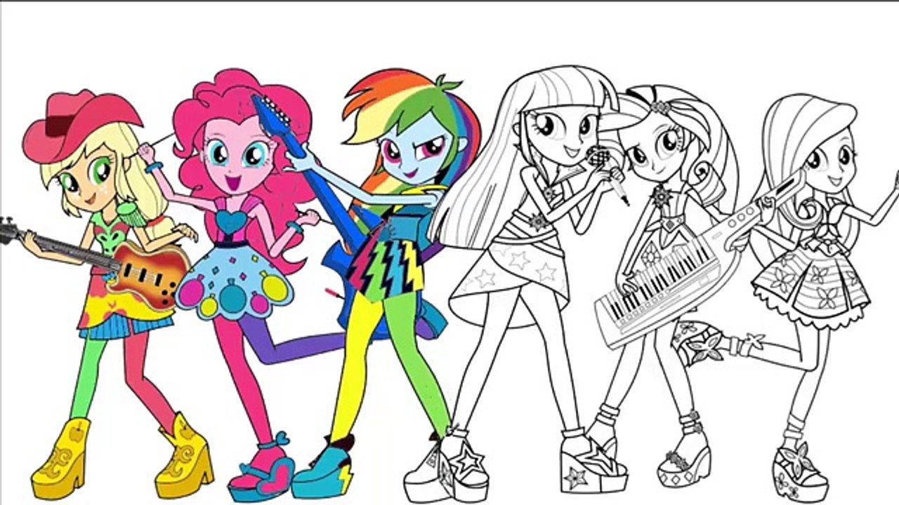 My Little Pony Coloring Page - MLP Equestria Girls Coloring Book Part 2 -  Vidéo Dailymotion
