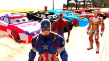 Captain America Civil War Nursery Rhymes Songs with Custom Lightning McQueen Spiderman Thor Iron Man