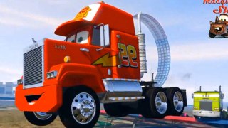 Mack Truck and Race Trucks Color - Cars McQueen Jerry Truck and Friends  - Videos for kids