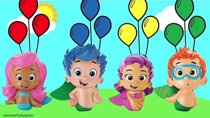 Bubble Guppies Learn Colors Coloring Page! Fun Balloon Activity with Gil Molly Nonny Oona