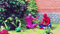 FROZEN ELSA vs SPIDERMAN! w/ Pink Spidergirl Joker Maleficent Spiderman Mermaid Hulk :)