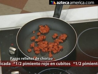 Papas rellenas de chorizo