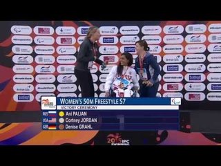 Women's 50m Freesyle S7 | Victory Ceremony | 2015 IPC Swimming World Championships Glasgow