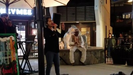 Journey's Separate Ways karaoke performance by Isa Tristan at Little Tokyo