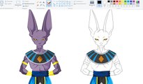 How I Draw using Mouse on Paint - Dragon Ball Super - Bills (Beerus)