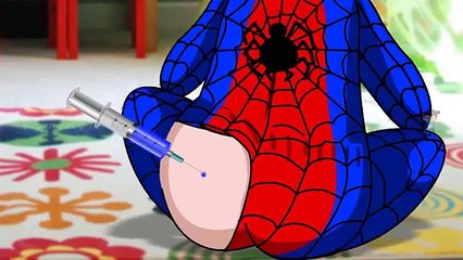 Funny Little Baby Spider man Injections in The Bottom | Learning Colors for Kids with Baby Doll