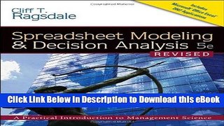 [Read Book] Spreadsheet Modeling   Decision Analysis: A Practical Introduction to Management
