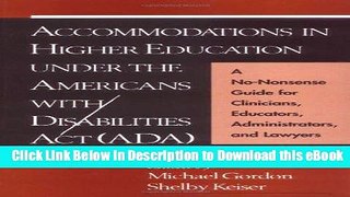 DOWNLOAD Accommodations in Higher Education under the Americans with Disabilities Act: A