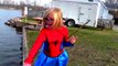 Spidergirl SAVES Superbaby From Lake | Superheros Rescues In Real Life 2016