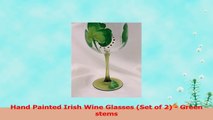 Hand Painted Irish Wine Glasses Set of 2  Green stems b50c94f5