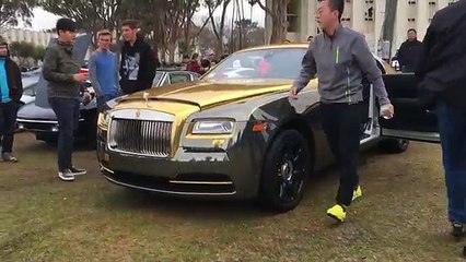 Rolls Royce Wraith Covered With 40 Diamonds, 24k Gold and Versace Owned by a College Student