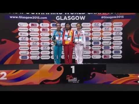 Women's 100m Backstroke S6 | Victory Ceremony | 2015 IPC Swimming World Championships Glasgow