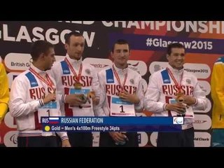 Men's 4x100m Freestyle Relay 34points | Victory Ceremony | 2015 IPCSwimmingWorldChampionshipsGlasgow