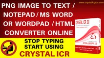 PNG Image to text/notepad/ms word or wordpad/html converter online