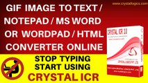 GIF Image to text/notepad/ms word or wordpad/html converter online