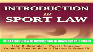 [Read Book] Introduction to Sport Law Kindle