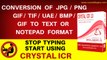 CONVERSION OF JPG/PNG/GIF/TIF/UAE/BMP/GIF TO TEXT OR NOTEPAD FORMAT