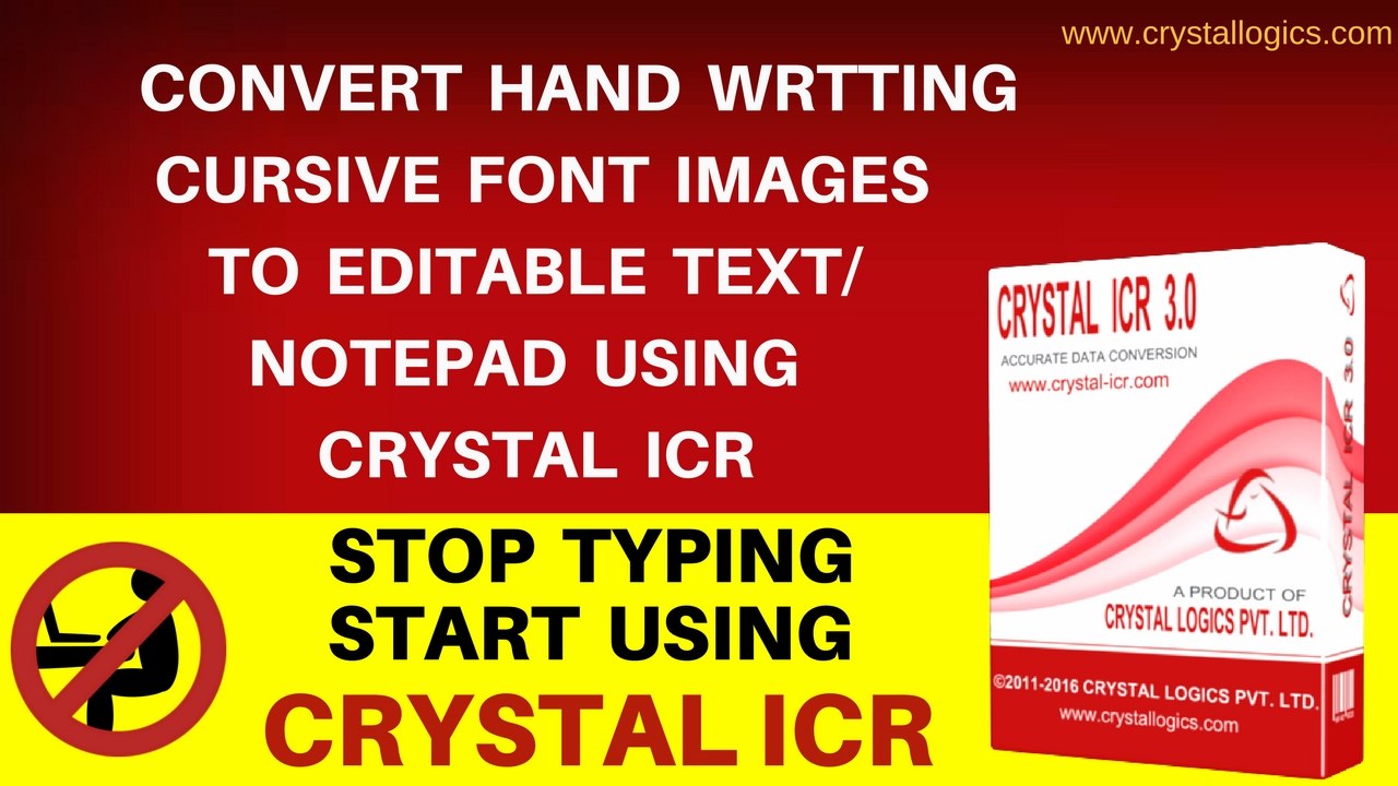 CONVERT HAND WRTTING/CURSIVE FONT IMAGES TO EDITABLE TEXT/NOTEPAD USING CRYSTAL ICR