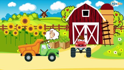 The Red Tractor and The Truck | Cars & Trucks Construction Cartoons for children