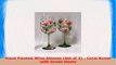 Hand Painted Wine Glasses Set of 2  Coral Roses with Green stems 9d775284