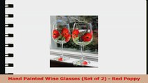 Hand Painted Wine Glasses Set of 2  Red Poppy 0bccb5d0