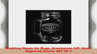 Wedding Mason Jar Mugs Groomsmen Gift Ideas Engraved Favors SET OF 4 76d000d7
