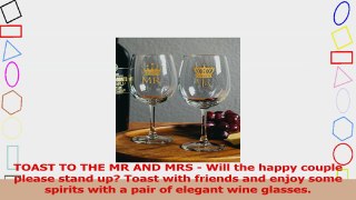 Royalty Mr and Mrs Wine Glass Set Two 12 Ounce Wine Goblets Wedding Gift Bride to Be 96850d74