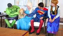 Spiderman LOSE HIS FINGERS with Frozen Elsa, Anna, Hulk & Superman - Fun Superheroes In Real Life