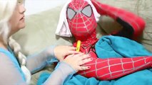 BAD BABY FREAKS OUT TOYS FROZEN ELSA T-REX FIGHT vs SPIDERMAN w/ Batman & Spiderkid in Real Life