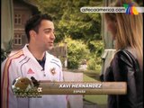 Xavi Hernandez jugador Español habla con Ines Sainz