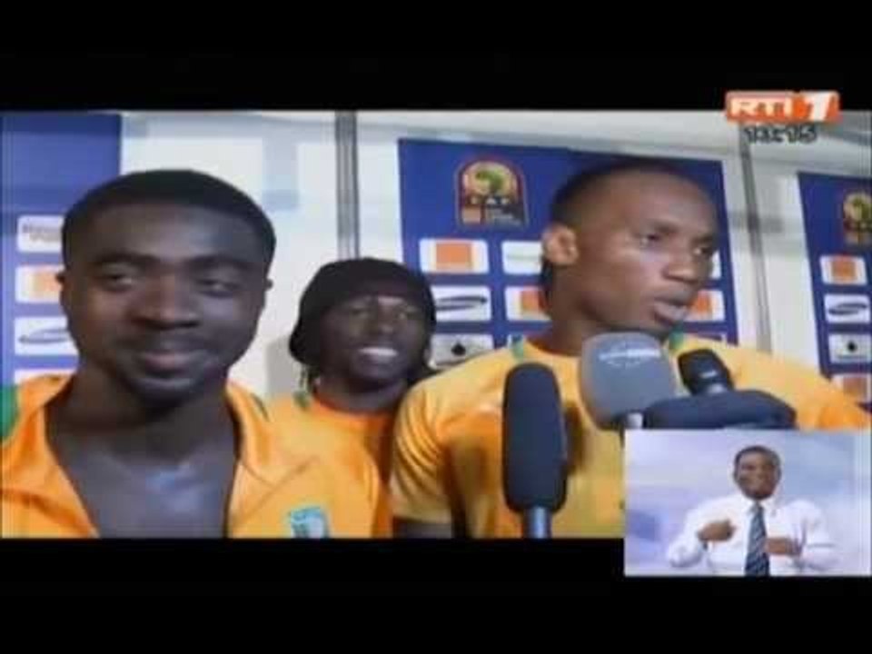 Reactions des joueurs ivoiriens apres la victoire contre le Mali