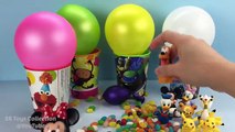 Balloons Popping Jelly Beans Surprise Cups Mickey Mouse Donald Duck Teletubbies Frozen Elsa Anna Toy