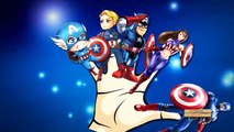 Finger Family Nursery Rhymes Spiderman Minions Cartoons For Children | Captain America Finger Family