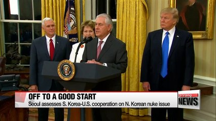 South Korea assesses bilateral cooperation with U.S. against N. Korea's nuclear issue as "off to good start"