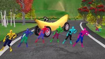 Colors Spiderman Banana Train Songs | Animals SuperHeroes Banana Car Epic Party Nursery Rhymes