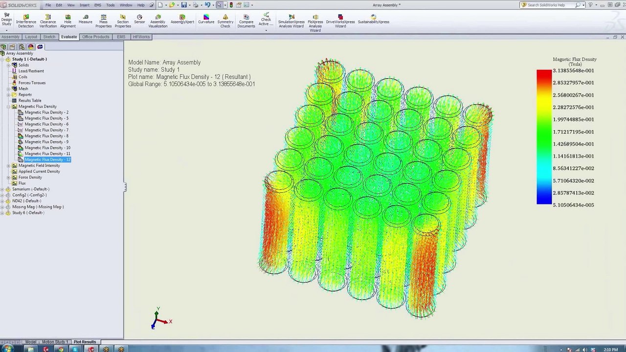 A Magnet Array Analysis Using EMS