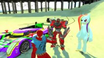 Rhymes Spideman & Transformer Stinger & Rainbow Dash and Super Cars Childrens Songs