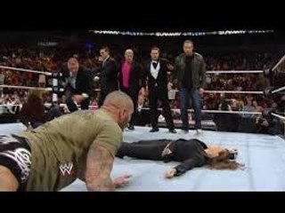WWE Raw Randy Orton Attack Stephanie Mc Mahon in front of Triple h eyes look what does Triple h after Full HD
