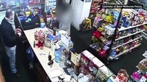 Shopkeeper fights off armed robber using pet repellent spray