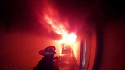 Amazing Firefighting Footage Inside Burning Building