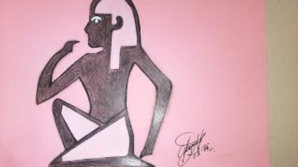 How to draw an Egyptian goddess for tattoo(Ink), Como dibujar una Diosa Egipcia para tatuaje a Tinta