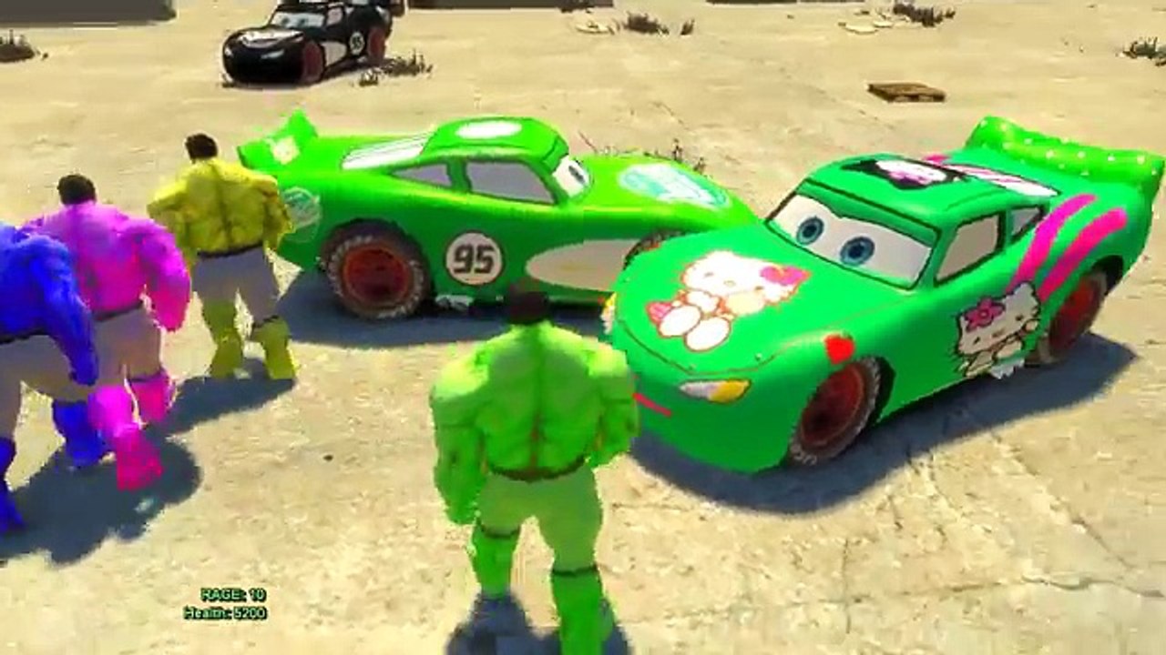 HULK COLORS FUN!! Custom MY LITTLE PONY Lightning McQueen CARS Colors! + Children Songs & Rhymes