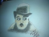 How to paint Charles Chaplin with pastel chalk, Como pintar con tiza pastel a Charles Chaplin,