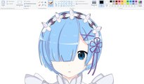 How I Draw using Mouse on Paint - Rem | Re:Zero