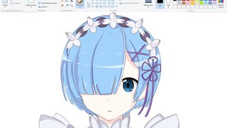How I Draw using Mouse on Paint - Rem | Re:Zero